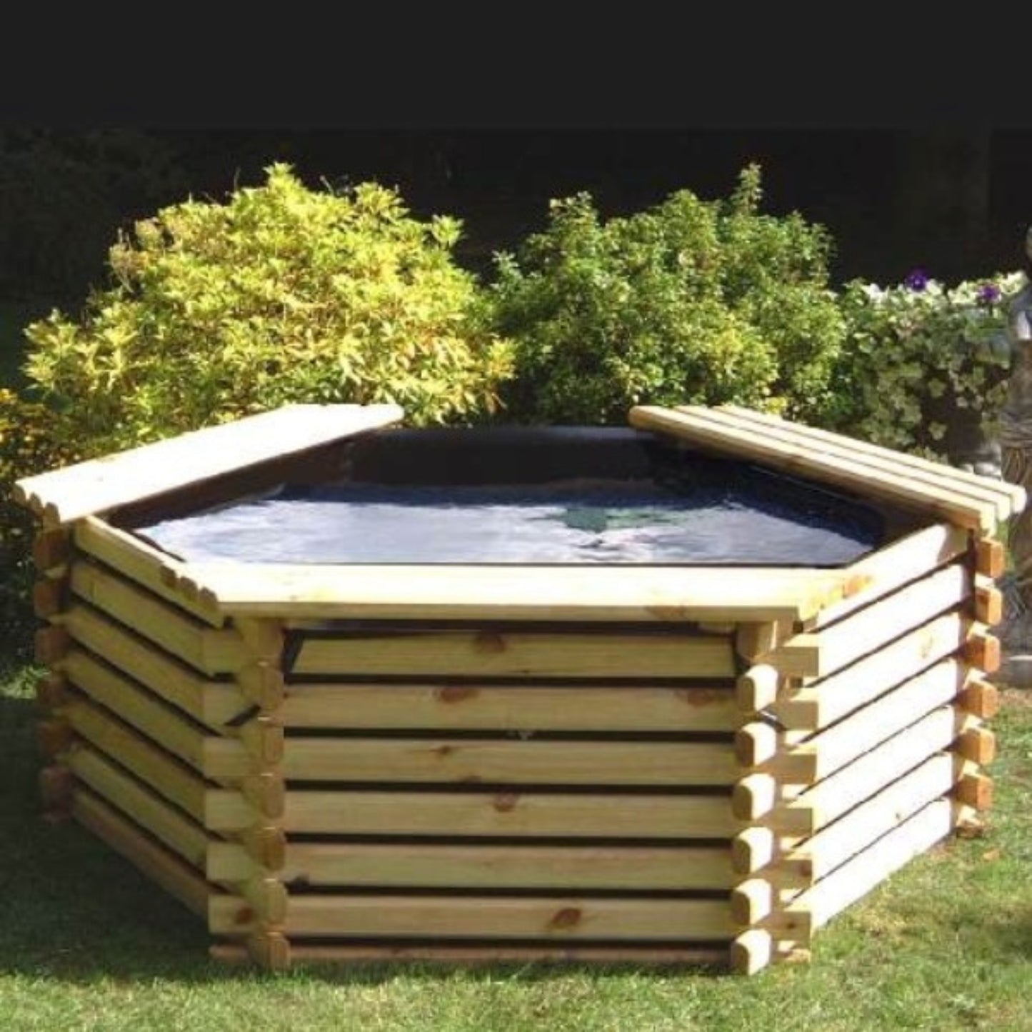 175 Gallon Raised Wooden Garden Pond | Hexagonal Above-Ground Kit