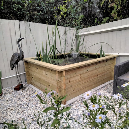 1000mm High Raised Wooden Garden Pond | 44mm Above-Ground Kit