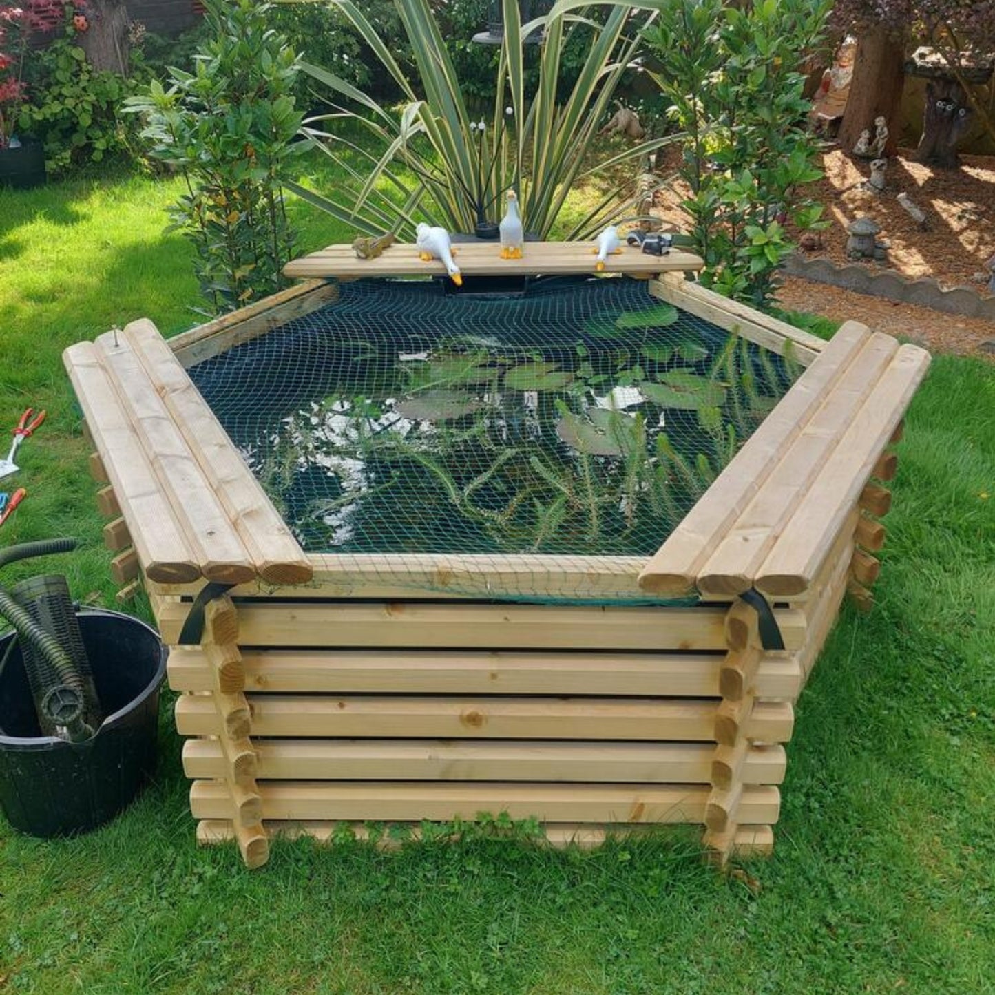 175 Gallon Raised Wooden Garden Pond | Hexagonal Above-Ground Kit