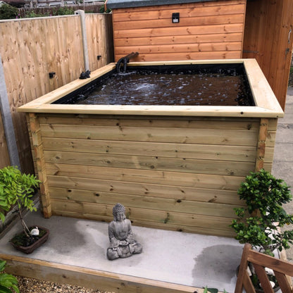 1000mm High Raised Wooden Garden Pond | 70mm Above-Ground Kit