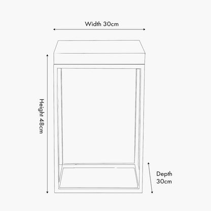 Madison Beige Granite and Burnished Gold Metal Square Side Table
