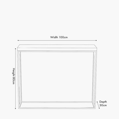 Madison Beige Granite and Burnished Gold Metal Console Table