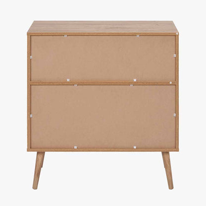 Larvik Natural Eucalyptus Wood 2 Door 2 Shelf Unit