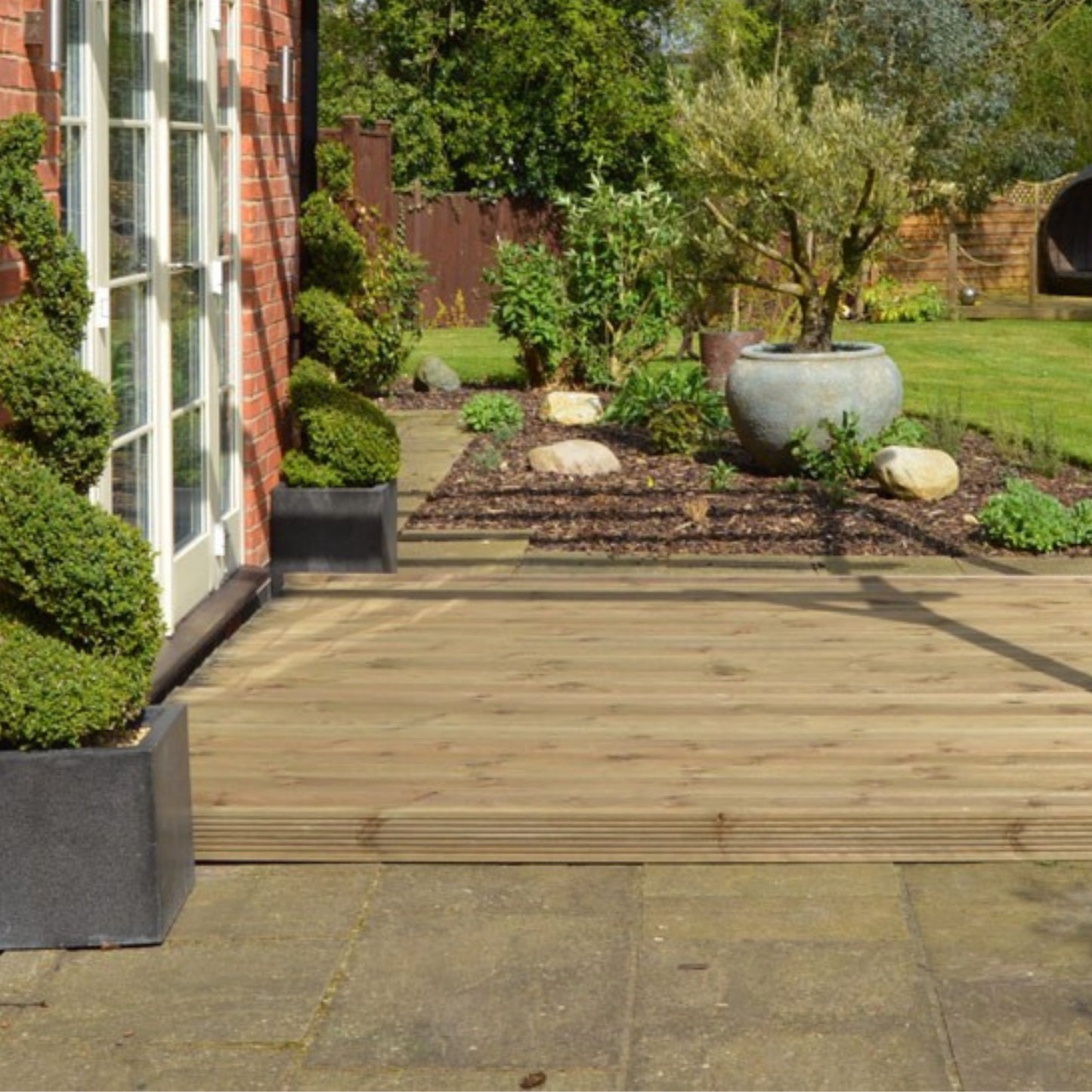 Heavy-Duty Wooden Garden Decking Kit | Pressure-Treated Redwood Timber