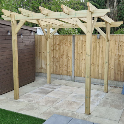 Heavy-Duty Wooden Garden Pergola Kit | Pressure-Treated Spruce Timber