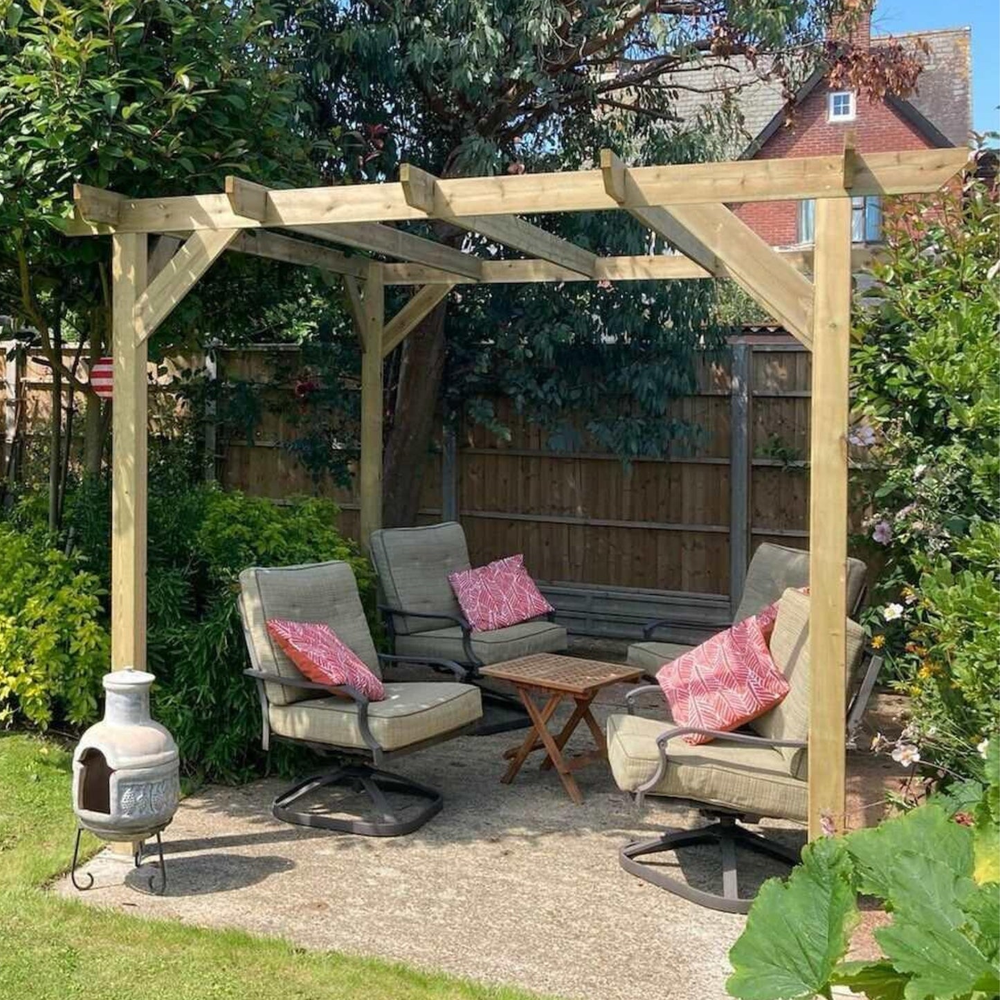 Heavy-Duty Wooden Garden Pergola Kit | Pressure-Treated Spruce Timber