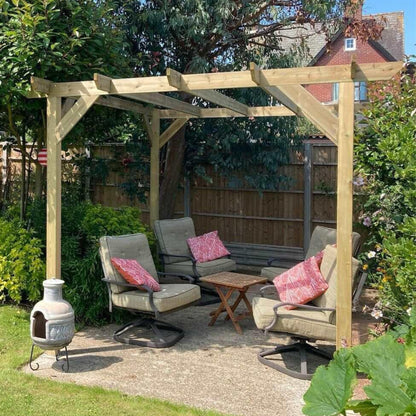 Heavy-Duty Wooden Garden Pergola Kit | Pressure-Treated Spruce Timber