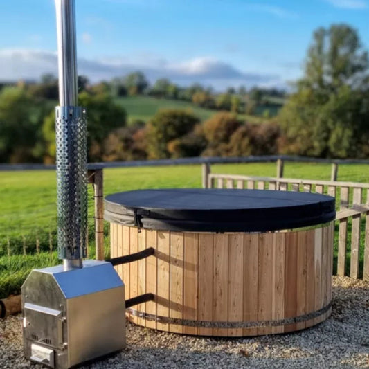 4-6 Person Wood-Fired Hot Tub | Round Shape | Fibreglass Liner